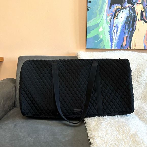 Vera Bradley XL black quilted duffle travel bag